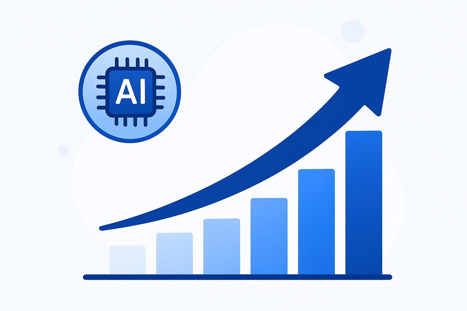 Illustration of exponential AI-driven growth